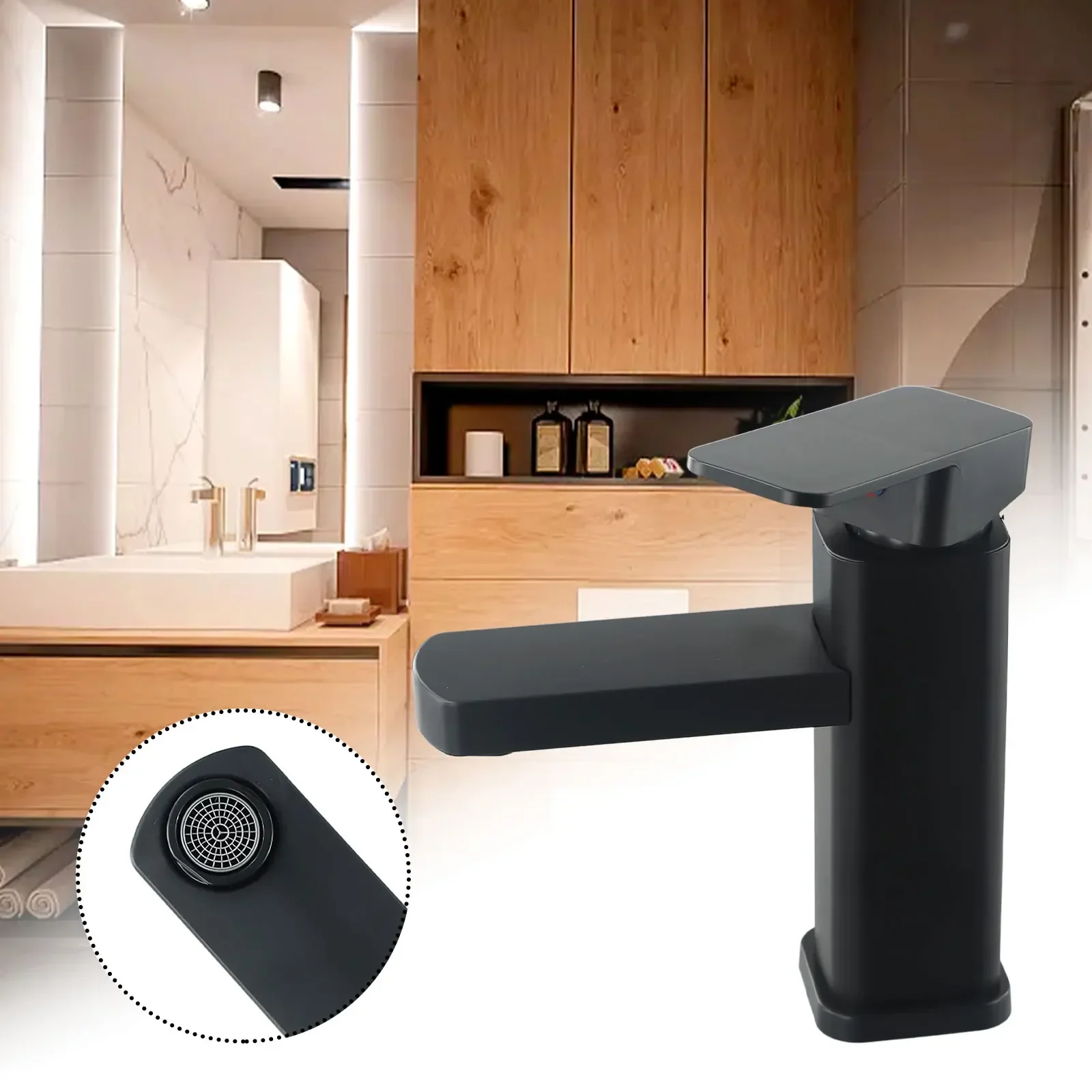 Смеситель для горячей и холодной воды черный цвет