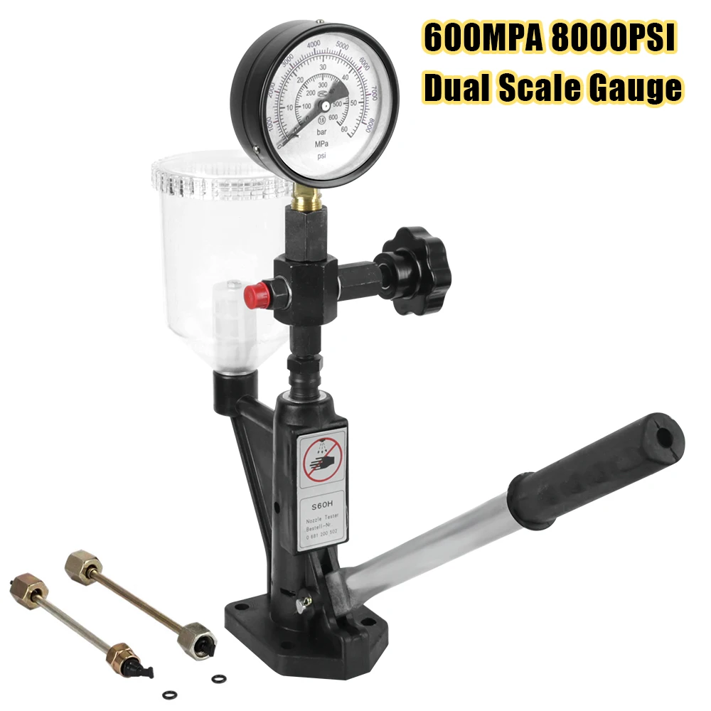 

Car Repair Tool Common Rail Pressure Tester 10mm Plunger Diesel Fuel Injector Nozzles Tester with Dual Scale Gauge for S60H