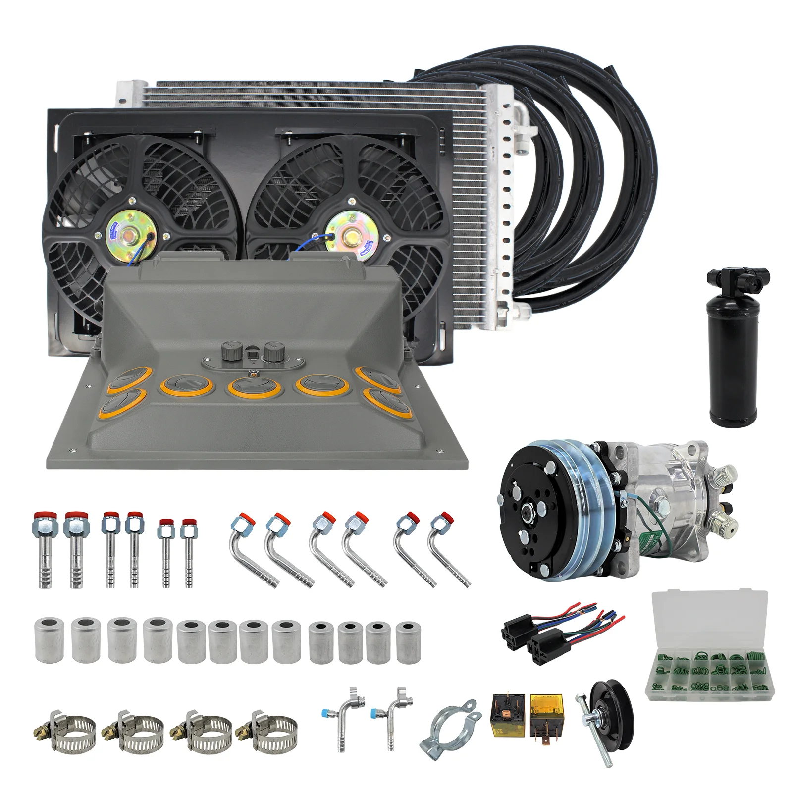 

RV65F 12V/24V automotive air conditioning 508 compressor kit, for Car Van Street Rod Hot Classic AC accessories
