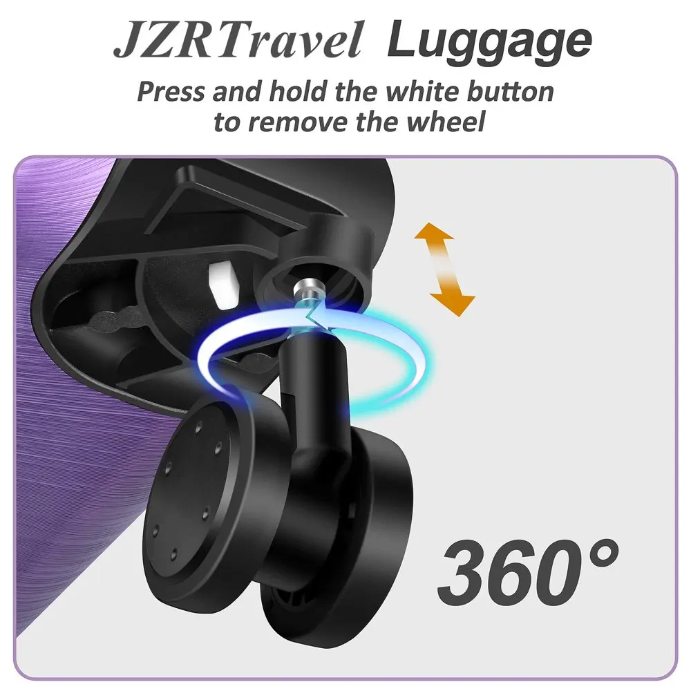 Hardside Carry On Luggage, Suitcase with Spinner Wheels TSA Lock , Travel Rolling Luggage 20 Inch - Purple