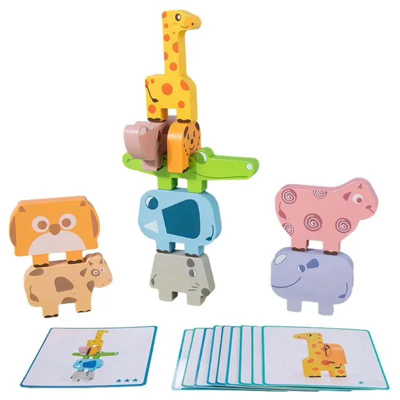 

Деревянные игрушки для баланса животных, игры для баланса для детей, деревянные блоки, игрушки для детей, игрушки для баланса животных, стро...