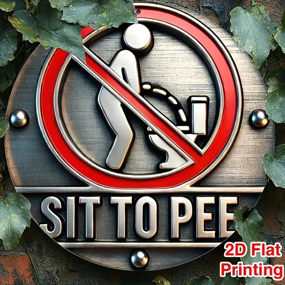 

Винтажная Металлическая Табличка «Сиди И Писай» 8x8 Дюймов