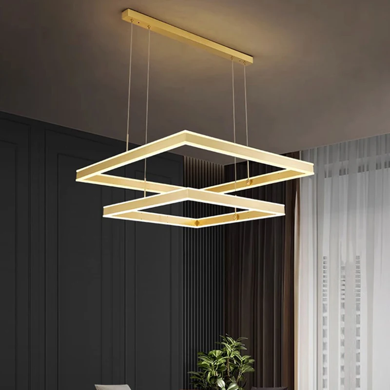 

Подвесная светодиодная художественная люстра, Современный домашний декор для гостиной, столовой, комнатное освещение, аксессуары для кухни, кольца