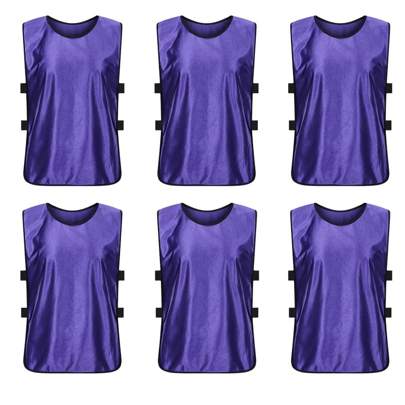 6 PCS Soccer Pinnies Quick Drying Football Team Jerseys Training Numbered Bibs Practice Sport Vest