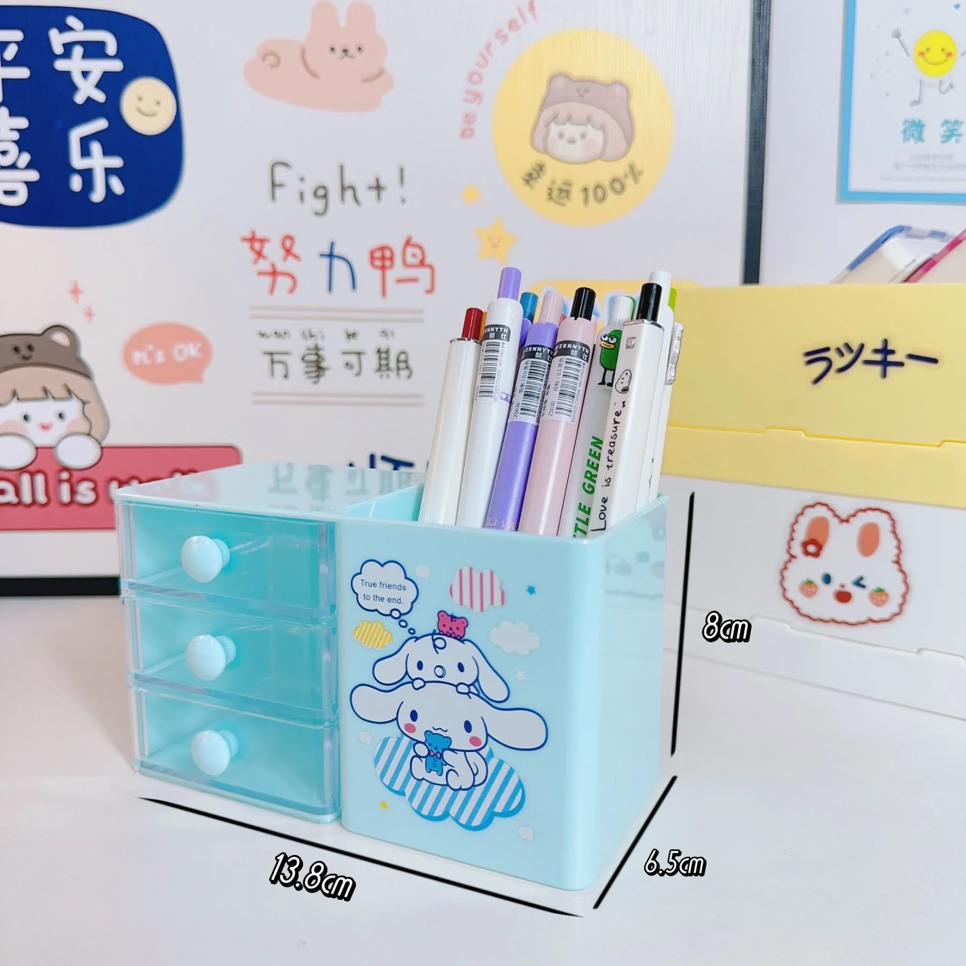 Настольный держатель для ручек в стиле аниме Sanrio Cinnamoroll Kuromi Настольная