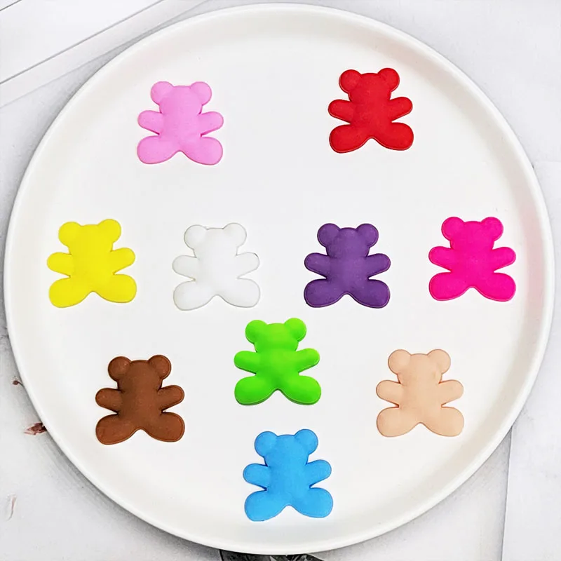 Hot 10pcs/set Colorful and cute little bear Shoe Decoration Accessories Clog Shoe Charm Sandal Shoe Charm Ornament