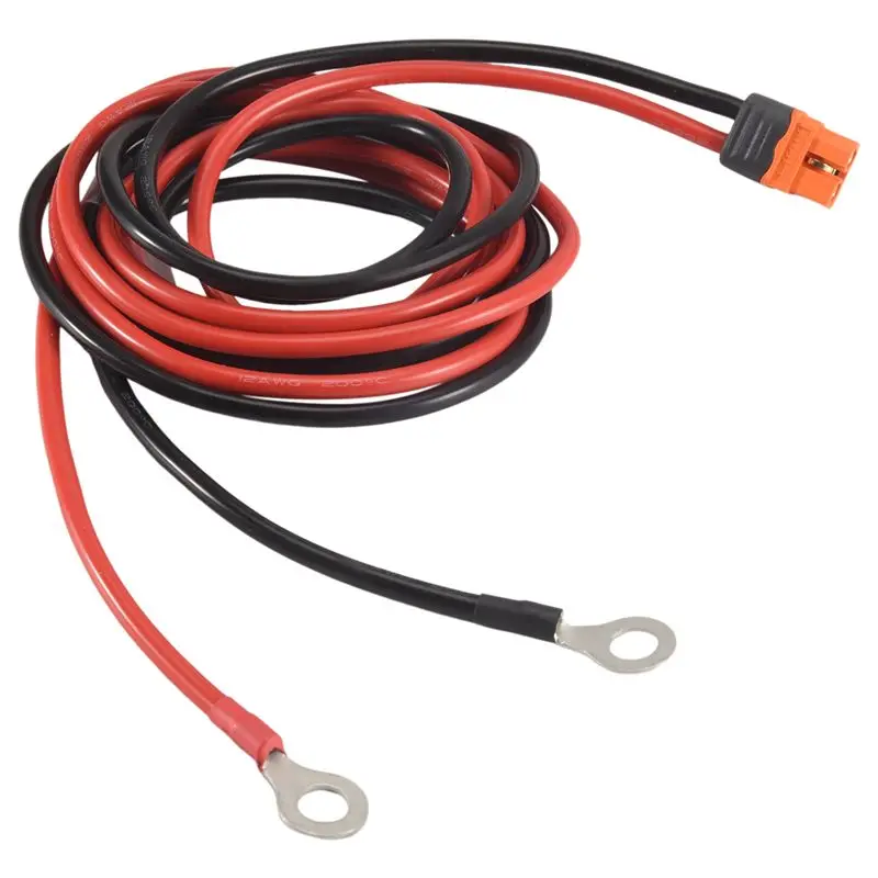 Фото Разъем 12AWG Xt60i (гнездо) с кольцевым соединителем и луженым проводом для RC-аккумуляторов, портативных электростанций и солнечных панелей №1