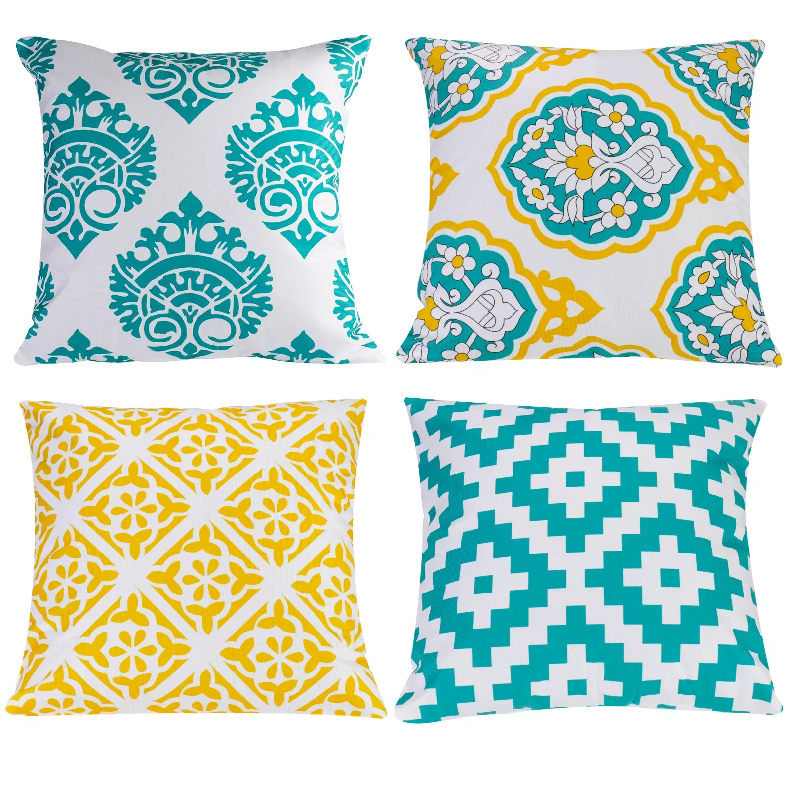 

Throw Pillow Covers 18 x 18 Set of 4 Outdoor Square Pillow Cushion Cases Modern Decorative Pillowcase for Couch Sofa Bedroom Car