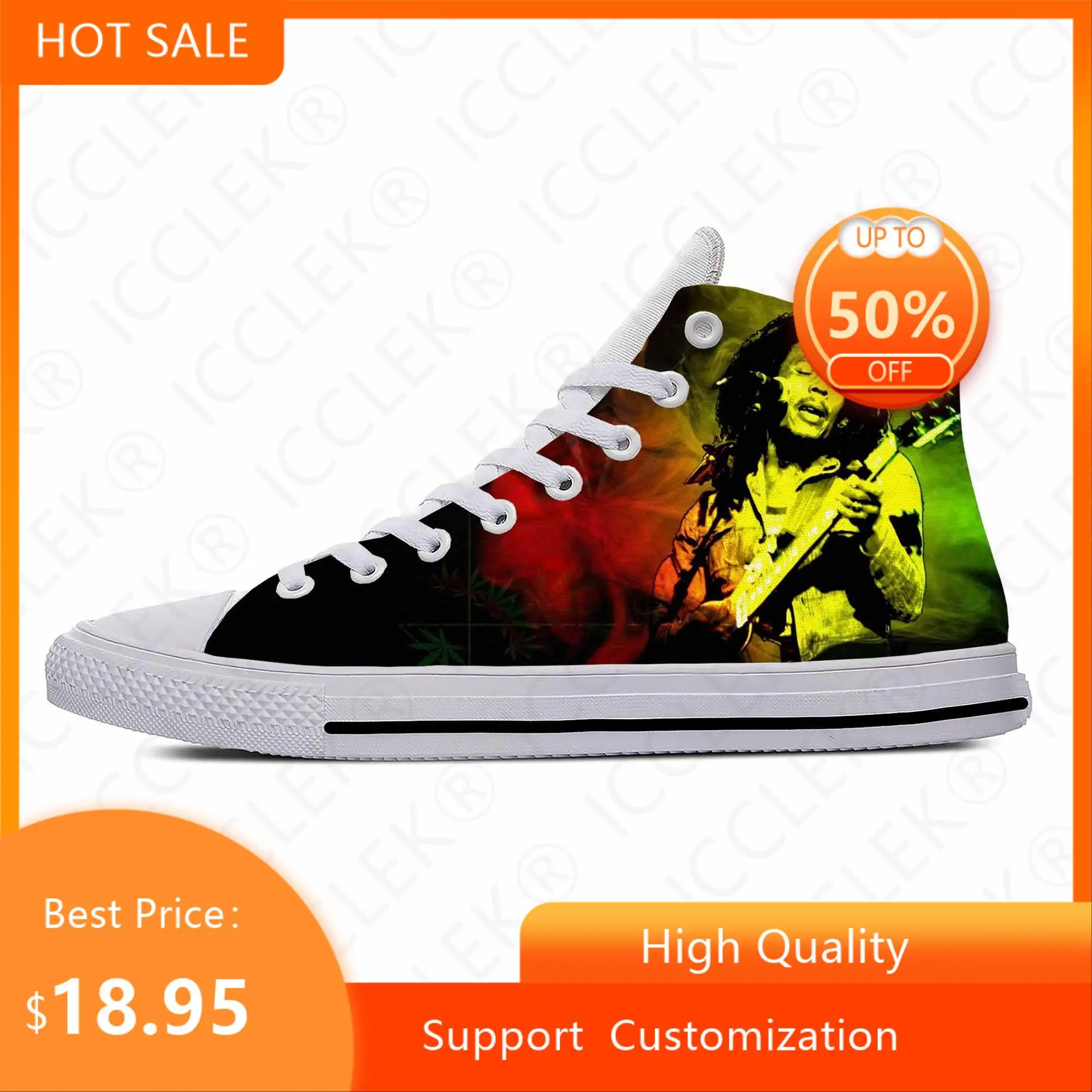 

Модные Повседневные тканевые кроссовки Bob Marley Reggae Star Rasta Rock Music высокие легкие дышащие мужские и женские кроссовки для подростков