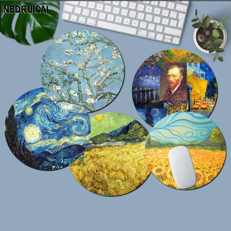 

Van Gogh Almond Blossom INS Tide Round Office Computer Desk Mat Table Keyboard Mouse Laptop Cushion Padmouse Desk Play Mats