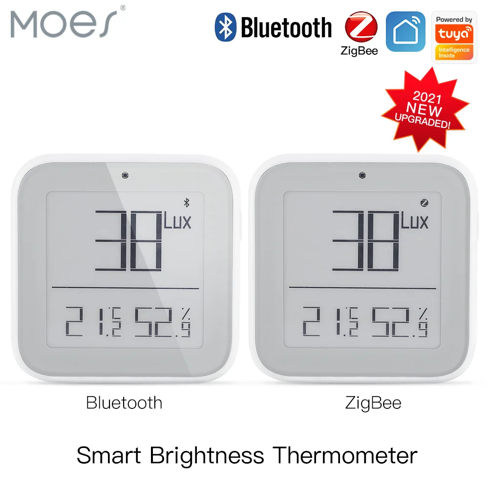 Moes Smart ZigBee Bluetooth Mesh Brightness Thermometer Light Temperature Humidity Detector Sensor Tuya Smart App Control
