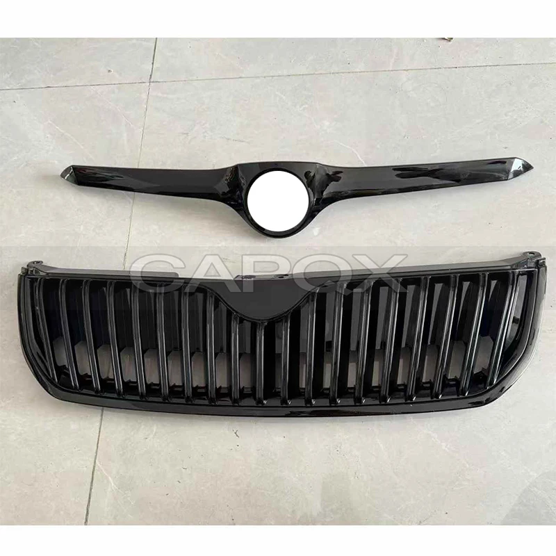 Фото Решетка переднего бампера, маска для Skoda Superb 2009-2013, хромированная решетка радиатора, средняя сетка, гоночные грили, авто решетка №5