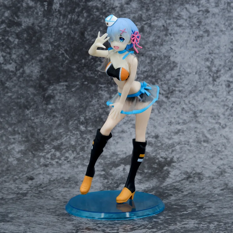 

21CM swimwear Anime Rem Re:Life In A Different World From Zero kawaii girl Figure Rem Chair PVC Collection Model Toys