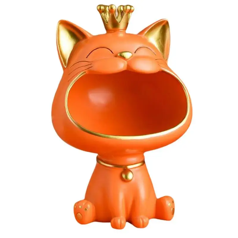 

Resin Lucky Cat Statue Sculpture Home Table Decoration Miniature Figurine Sundries Storage Box Modern Art Ornaments