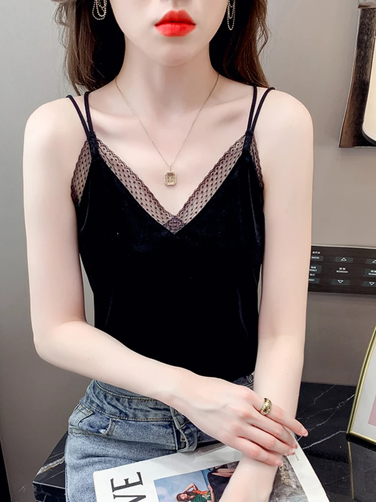 

2022 Fashion Womens Tops Solid OL Camis Tanks Top Camisoles Strappy Shirts Sexy Blouse Vintage Female Clothing Basic Ladies Tops