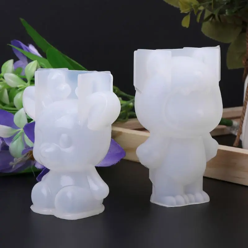 

Силиконовая форма, 3D животное, милый кролик, олень, рождественские подарки, ювелирные изделия «сделай сам», подвеска, украшение из эпоксидно...