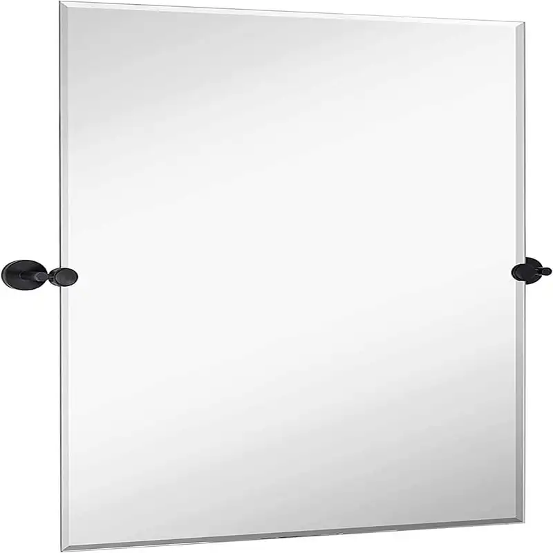 

Tilting Pivot Rectangle Mirror With Matte Black Wall