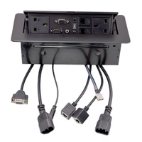 uk power supply desk socket plug 3 5 audio usb vga rj45 network jack free connection office conference table multimedia box