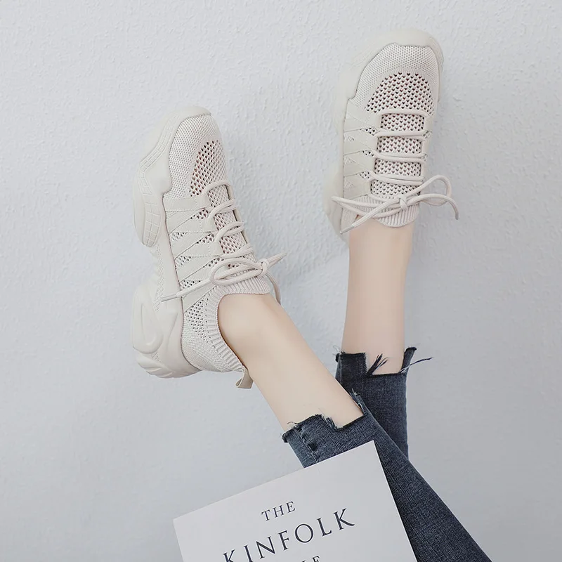 

Женские кроссовки 2023 модная Женская теннисная обувь дизайнерская сетчатая обувь для тренировок на каблуке Повседневная Большая новая ткань розы Riband L