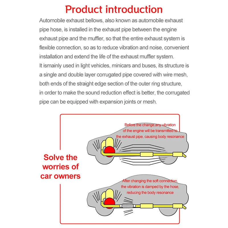 Универсальная автомобильная выхлопная труба телескопическое гибкое соединение
