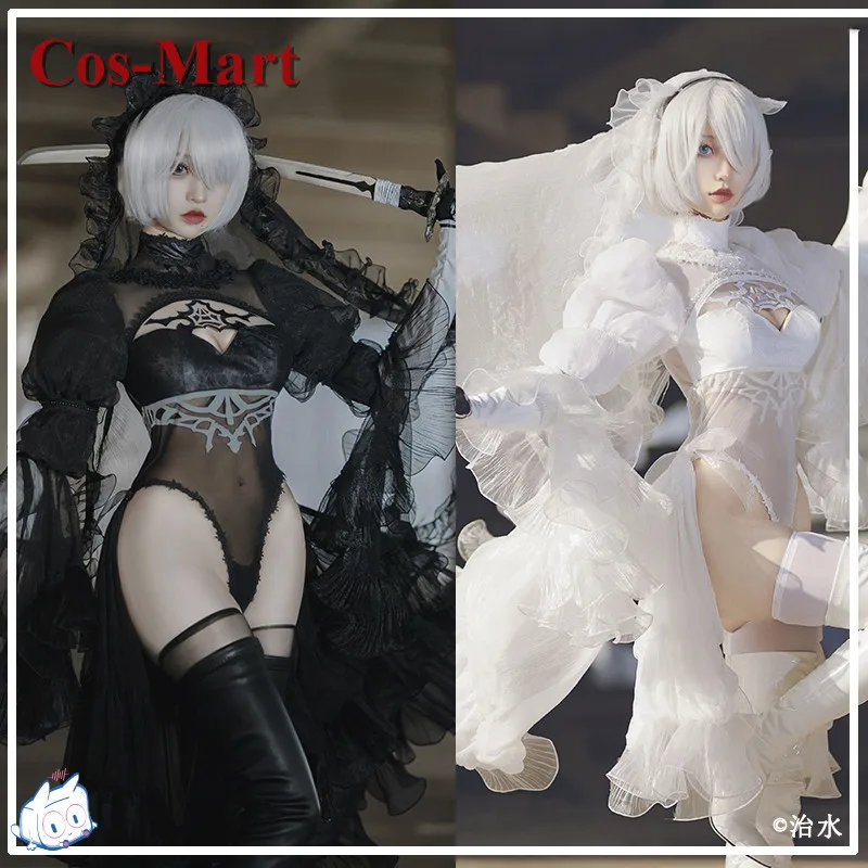 

Костюм для косплея Cos-Mart Game NieR : Automata 2B великолепное черно-белое свадебное платье для вечеринки