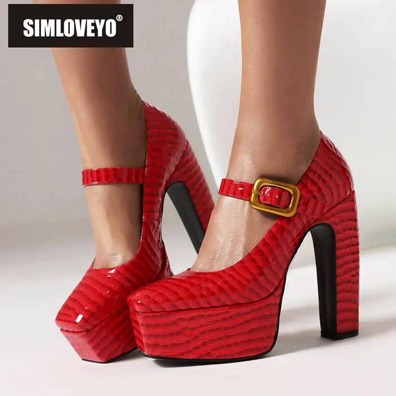 

Женские туфли-лодочки с квадратным носком, на платформе 13,5 см