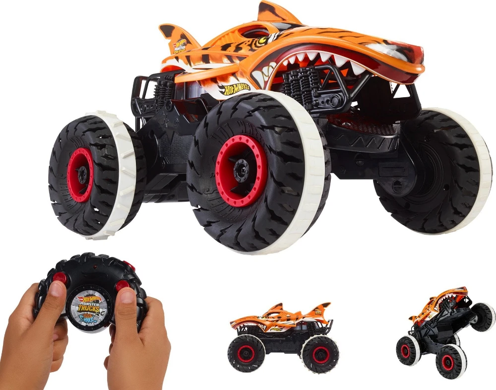

Monster Trucks Toys Tiger Shark RC Car Light Stunt Remote Control Car Off-Road Control Boys Toys for Children