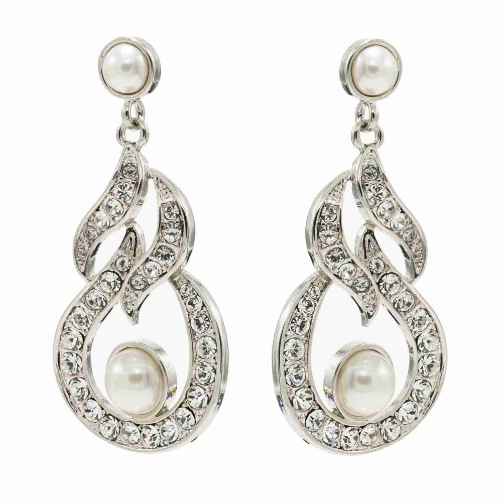

Vogue Pearl Tassel Earrings for Wedding Dangle Earring for Women Jewelry Austrian Crystals Free Shipping SEA0900