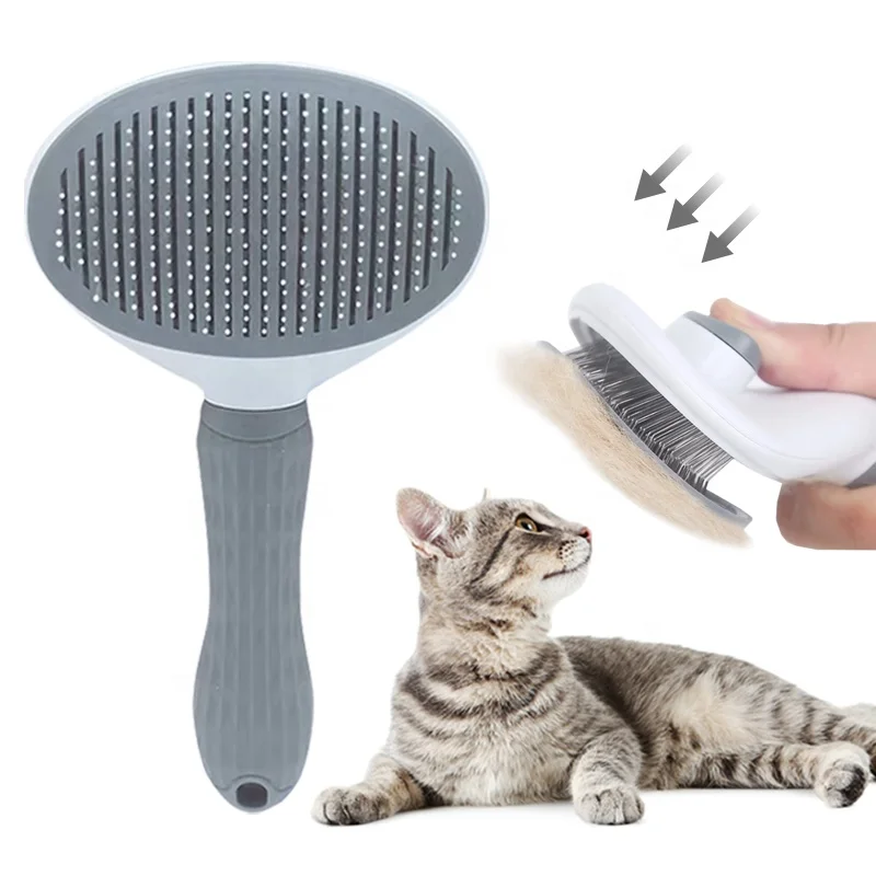 

Массажная щетка для груминга кошек, самоочищающаяся расческа для вычесывания собак и кошек, удаление волос