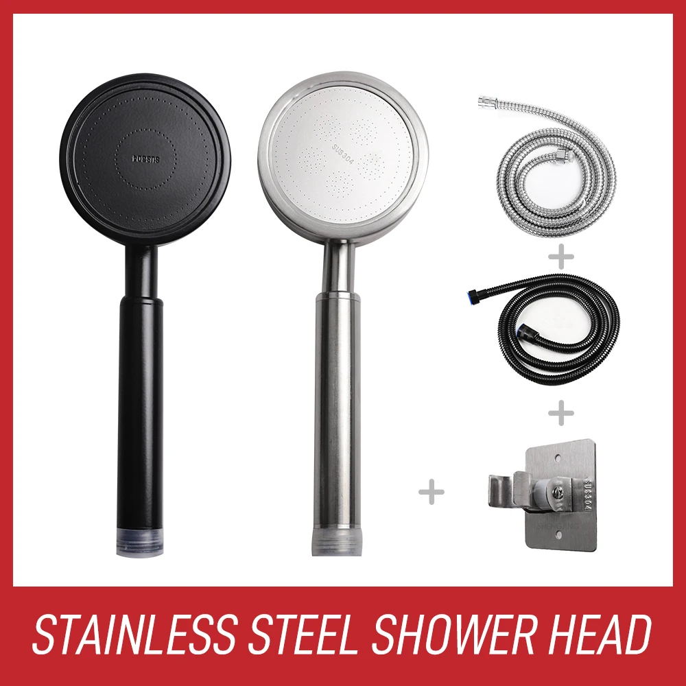 Set soffione doccia in acciaio inox SJ 304 filtro ad alta pressione soffione doccia a pioggia nero soffione doccia per accessori bagno