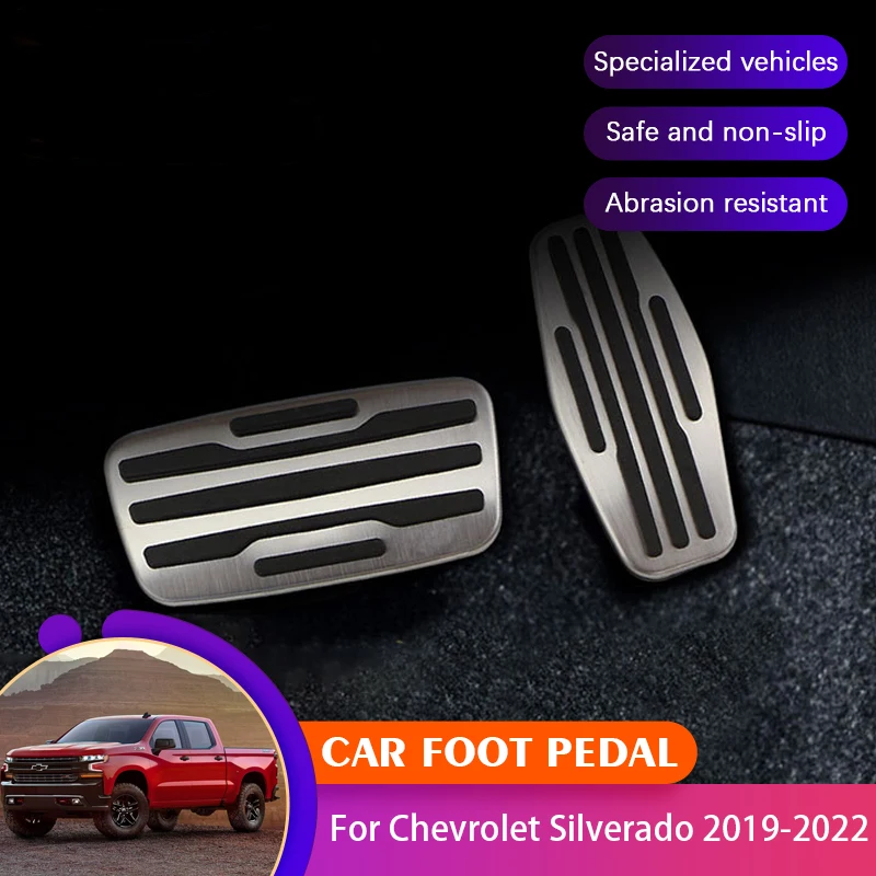

Car Pedals Covers For Chevrolet Silverado GMC Sierra Cheyenne 2019~2022 2020 Car Brake Clutch Foot Pedals Pads Cover Acessories