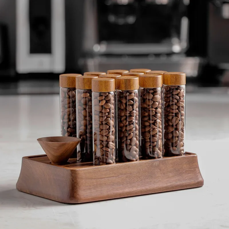 Трубка для розлива кофейных зерен стеклянная витрина стеллаж хранения