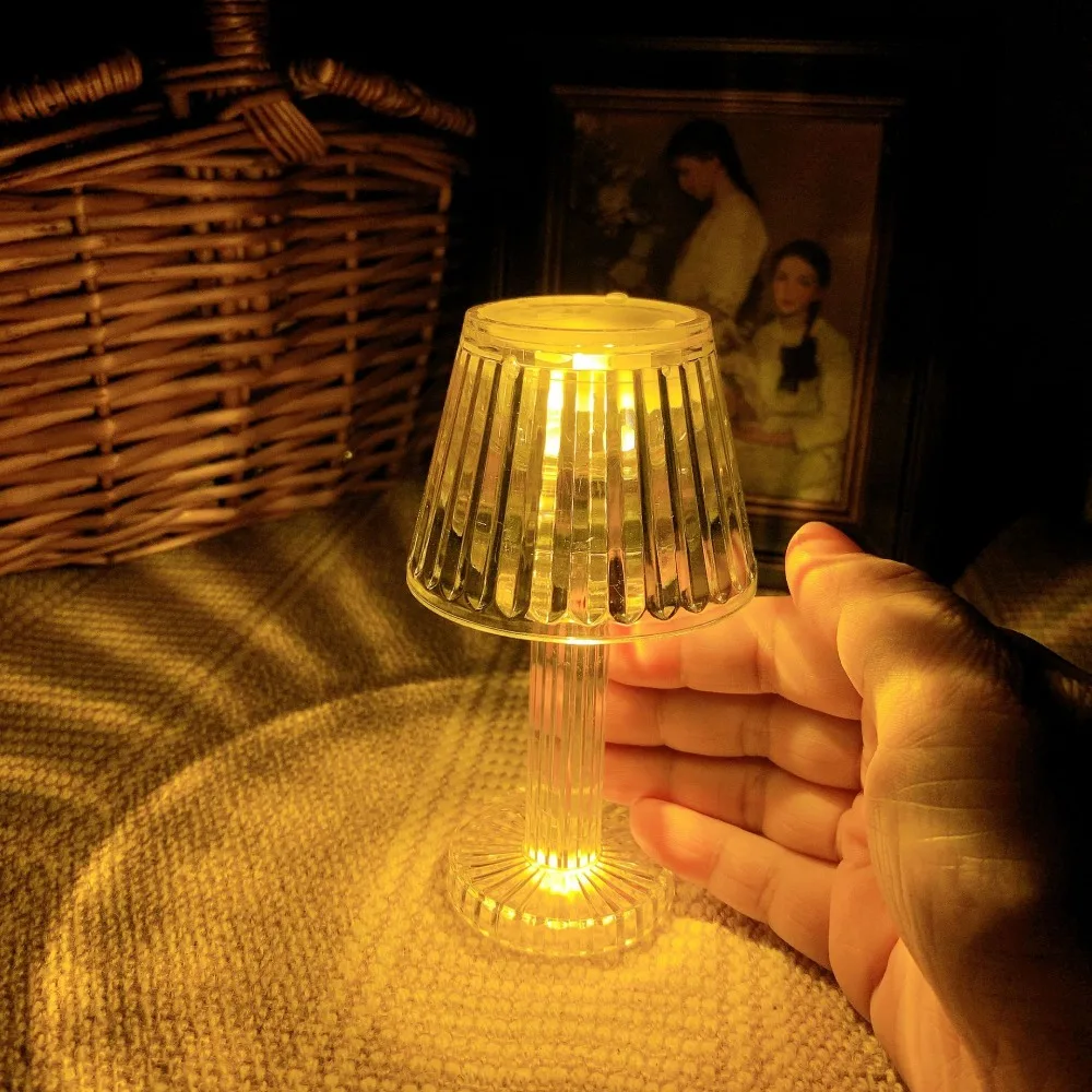 

Romantic Decor Light Night Lamp Crystal With Touch Control Desk Lamp Table lamp Projection Night Light LED Light