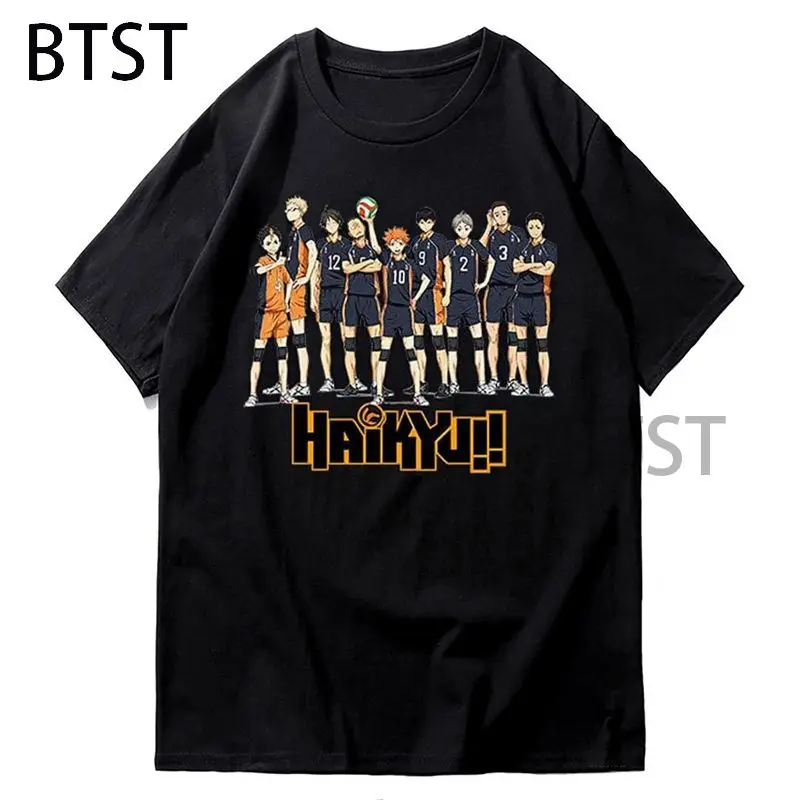 

Футболка Hinata Shouyou Kageyama Tobio с принтом, Мужская футболка в стиле хип-хоп, летние мужские повседневные футболки с круглым вырезом, футболка овер...