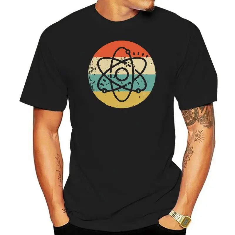 

Мужская химия рубашка-Ретро научный ученый Футболка-рубашка с принтом Atom Icon Мужская одежда футболка