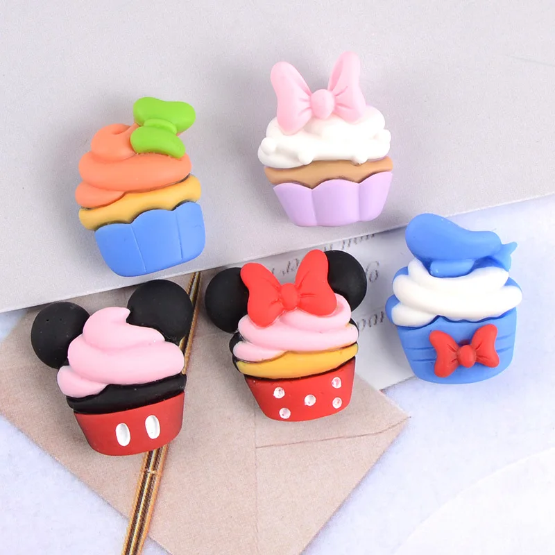 

Cartoon Simulation Cake Food Play Flat Back Hairbow Scrapbooking DIY Decoration Accessories