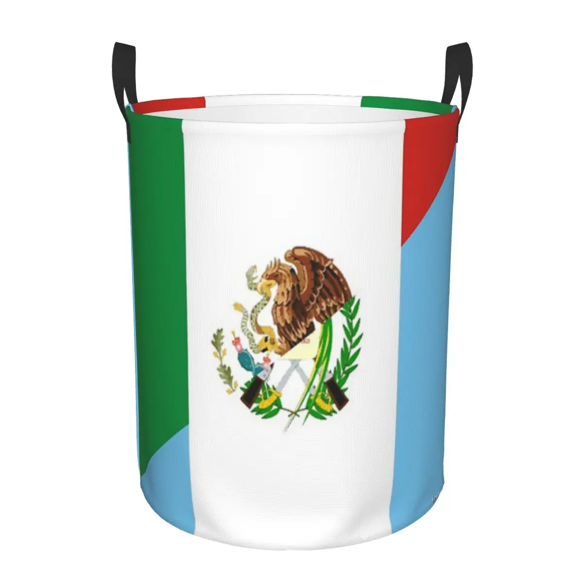 

Mexico Guatemala Flag Circular hamper,Storage Basket Sturdy and durableGreat for kitchensStorage of clothes