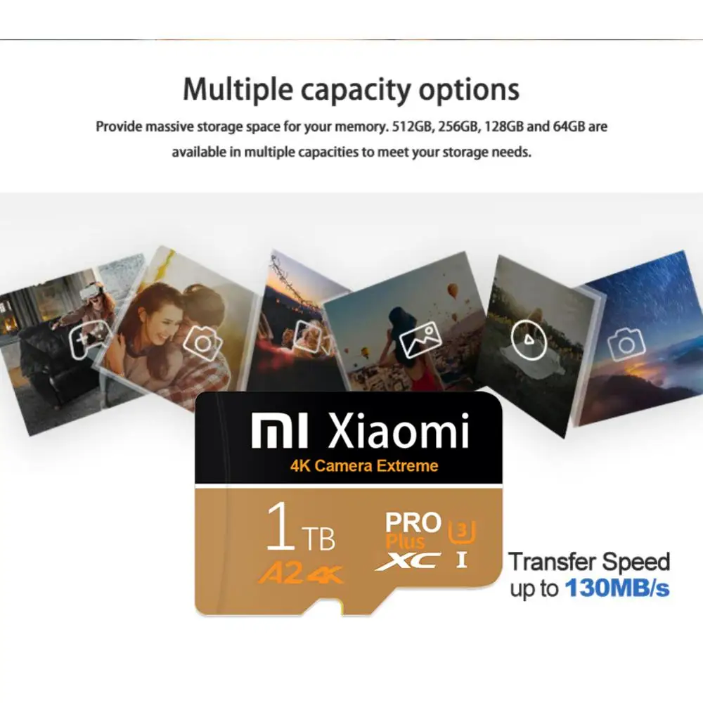 Карта памяти Xiaomi 2 ТБ Class 10 высокоскоростная карта Micro TF SD на 128 ГБ 1 512 256 для