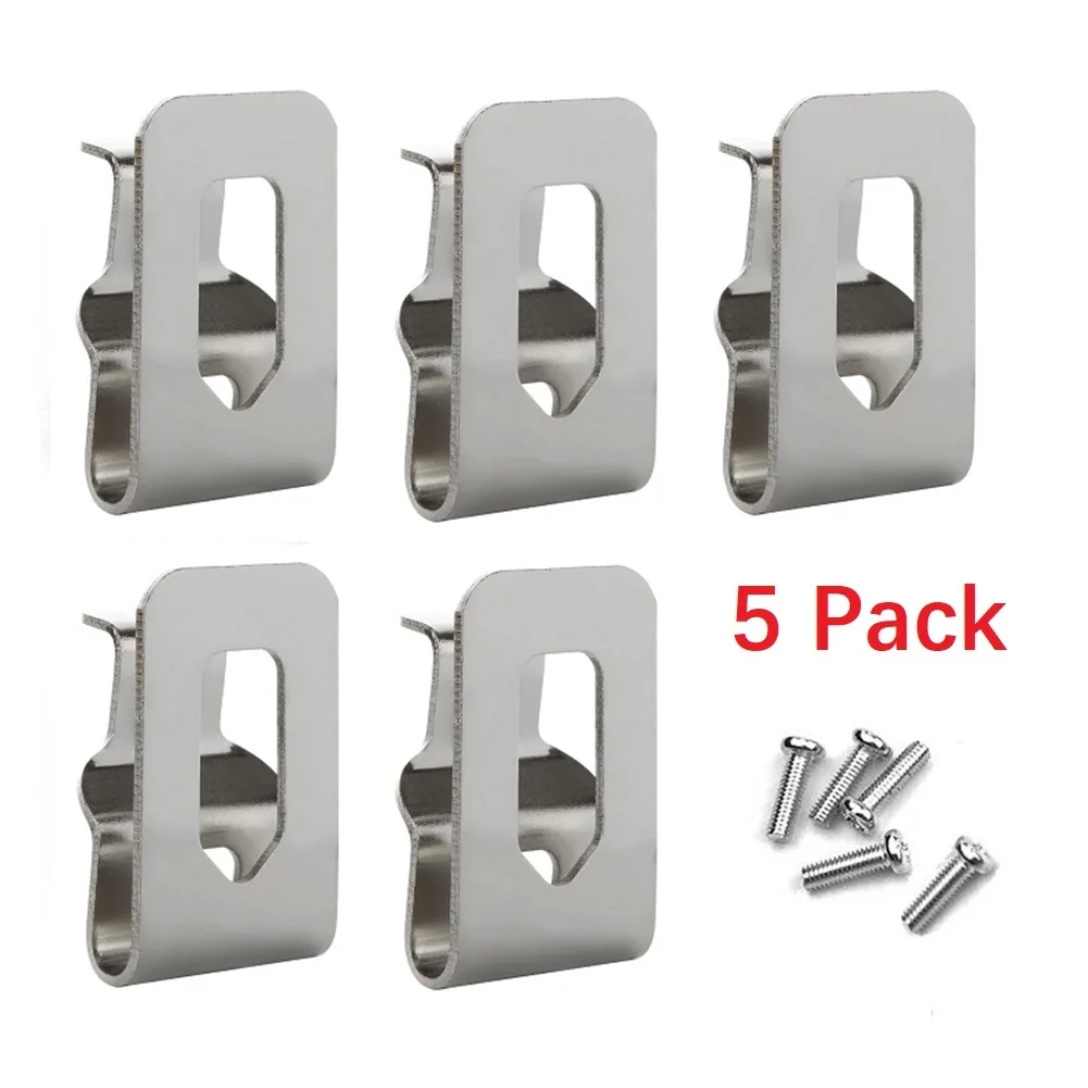

5pcs Electric Drill Belt Hook 45*28mm Steel Silver Replacement N169778,N268241 For DeWalt N268241 Driver N169778 N086039 DCD980