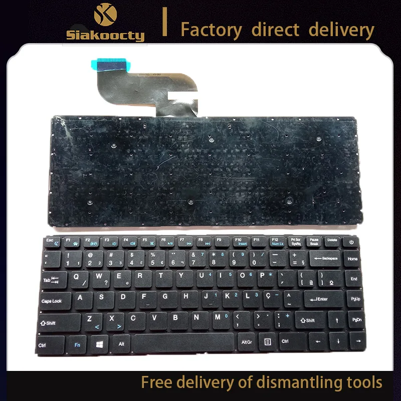 

BR Brazilian Laptop Keyboard For Multilaser Legacy PC150 ML-WI09 PC151 30011007 BR Black NO Frame Empty 2 Pins With power button