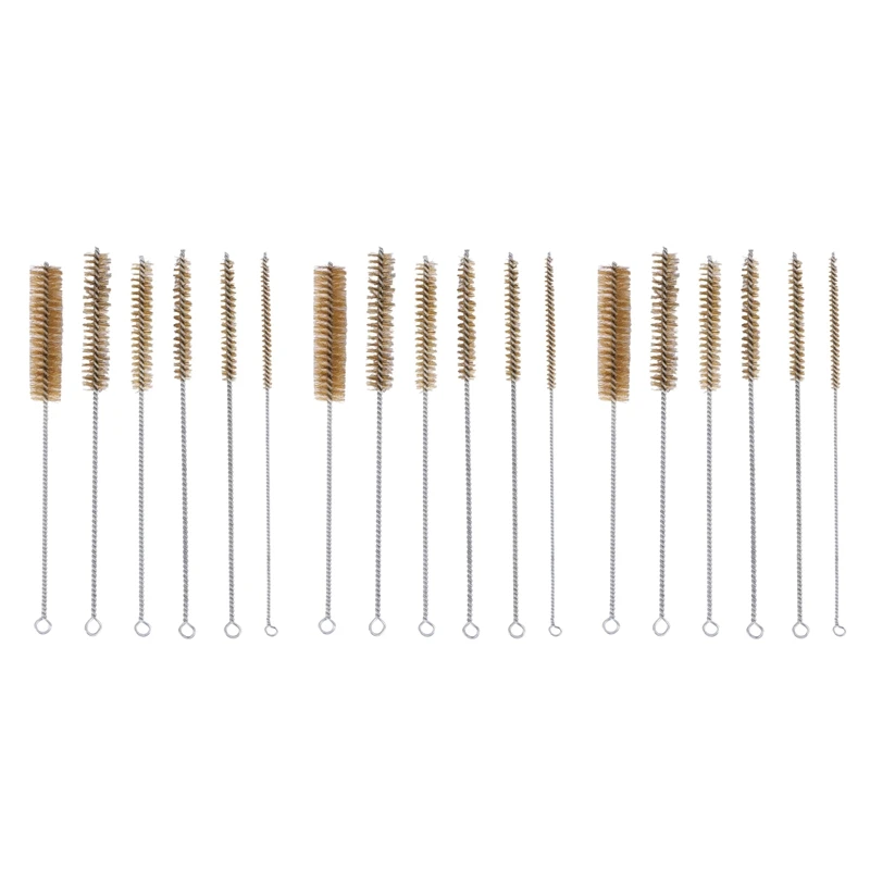 

18 Pcs Brass Tube Cleaning Brush Wire Brush Set Cleaning Polishing Tool Brass Wire Brush Set For Pipe Tube Cylinder