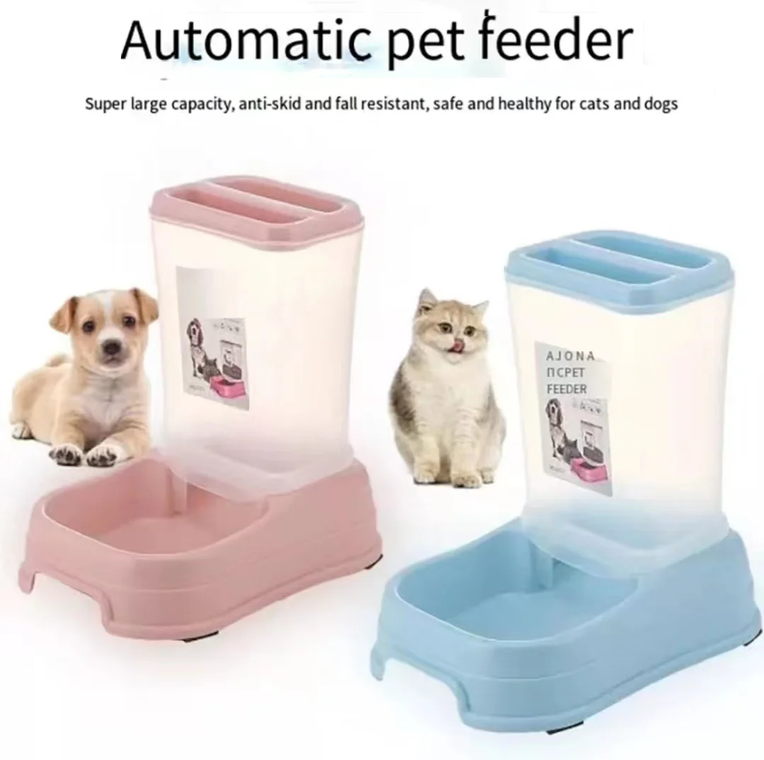 

Automatic Pet Water Food Dispenser 3.8L Large Capacity Self-Dispensing Gravity Pet Feeder Waterer Dog Feeding Bowl Drink Water