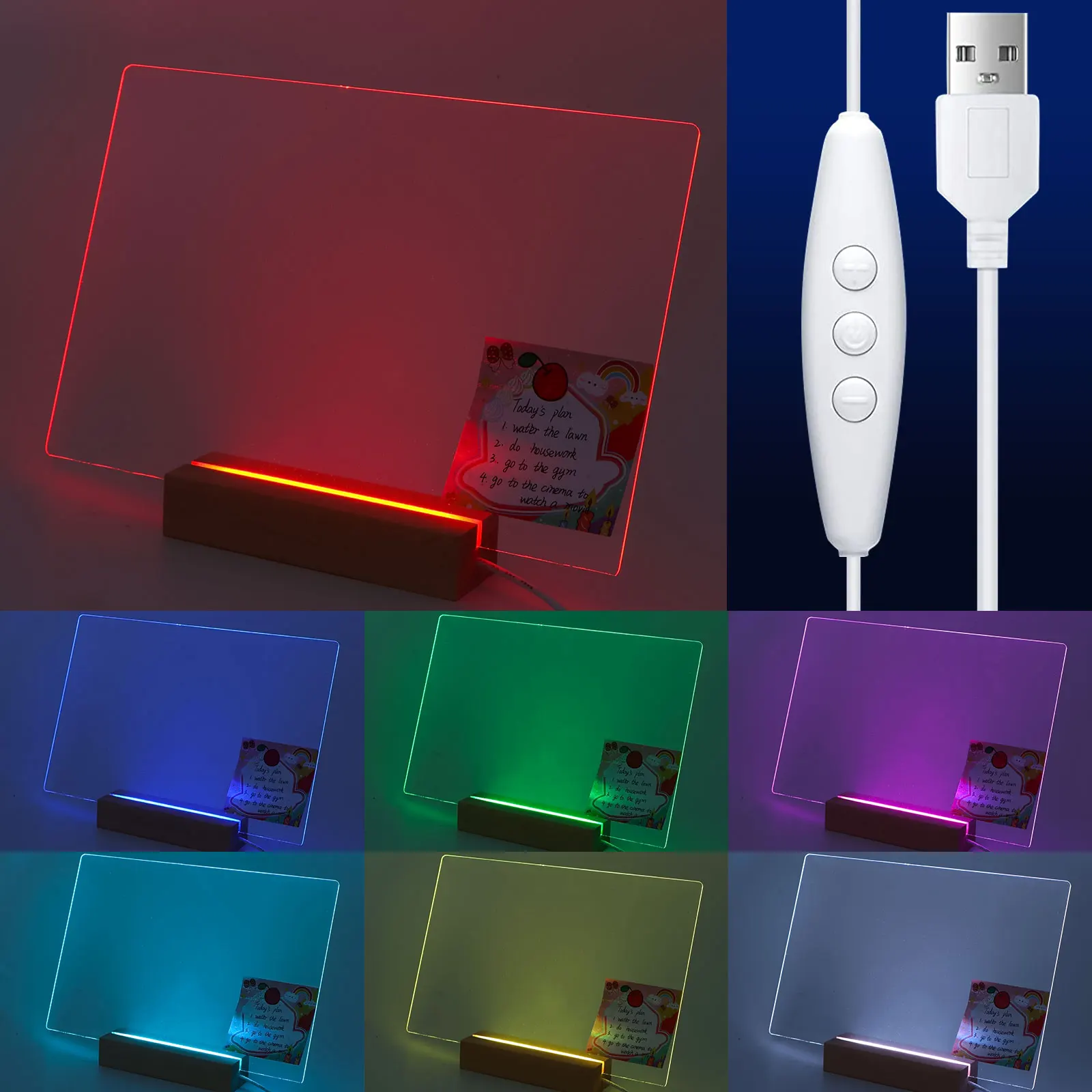 

Rewritable Acrylic Dry Erase Board with Light Bedroom Sleep Light Cute Soft Light Desk Lamp Room Decor Desktop Ornaments Gift
