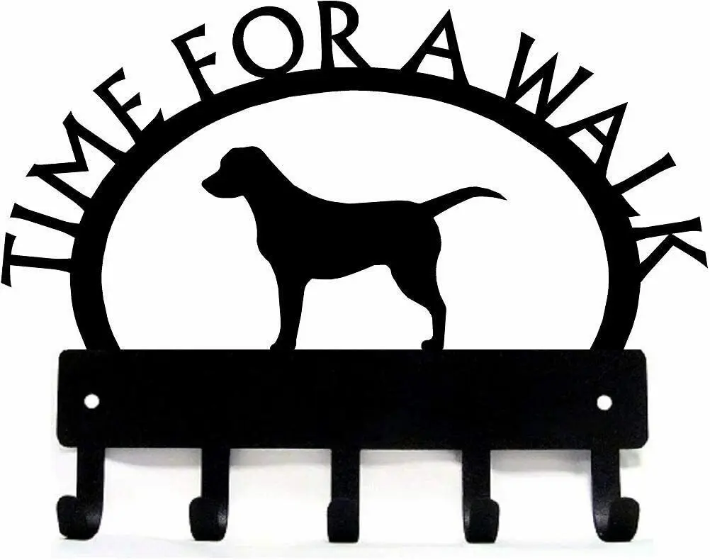 

Labrador Time for a Walk Key Rack Dog Leash Hanger Hallway Key Holder Bathroom Towel Hooks Wall Coat Rack