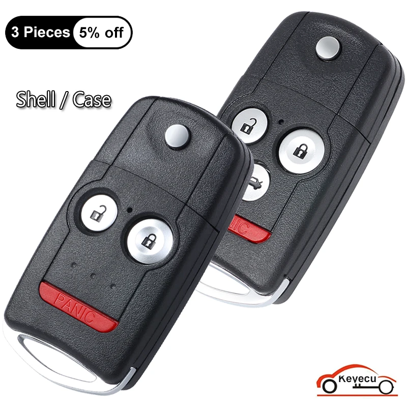 KEYECU 3/4 кнопки для Acura MDX RDX TSX TL ZDX флип-чехол дистанционного ключа сменный брелок