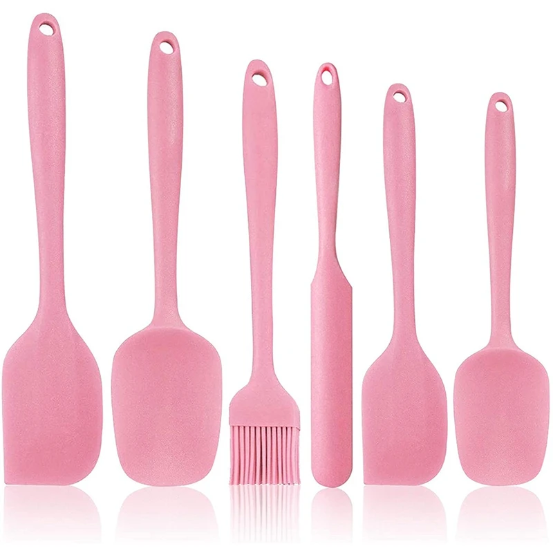 

6Pcs Set Silicone Spatula Dough Scraper, Kitchen Silicone Spatula Set, Baking Silicone Scraper