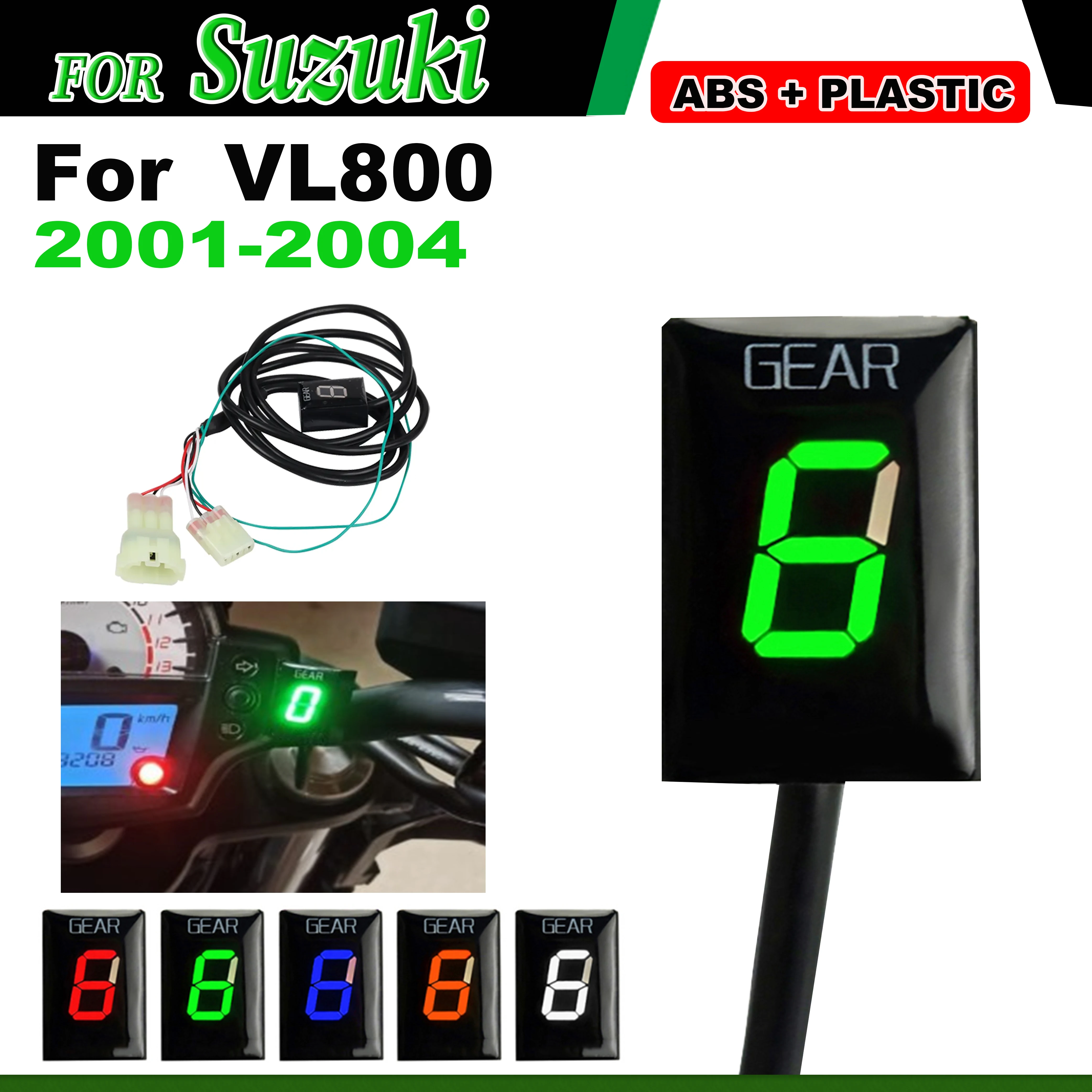 

Для Suzuki VL800 VL 800 2001 2002 2003 аксессуары для мотоциклов светодиодный 1-6 индикатор передачи индикатор скорости приборный измеритель