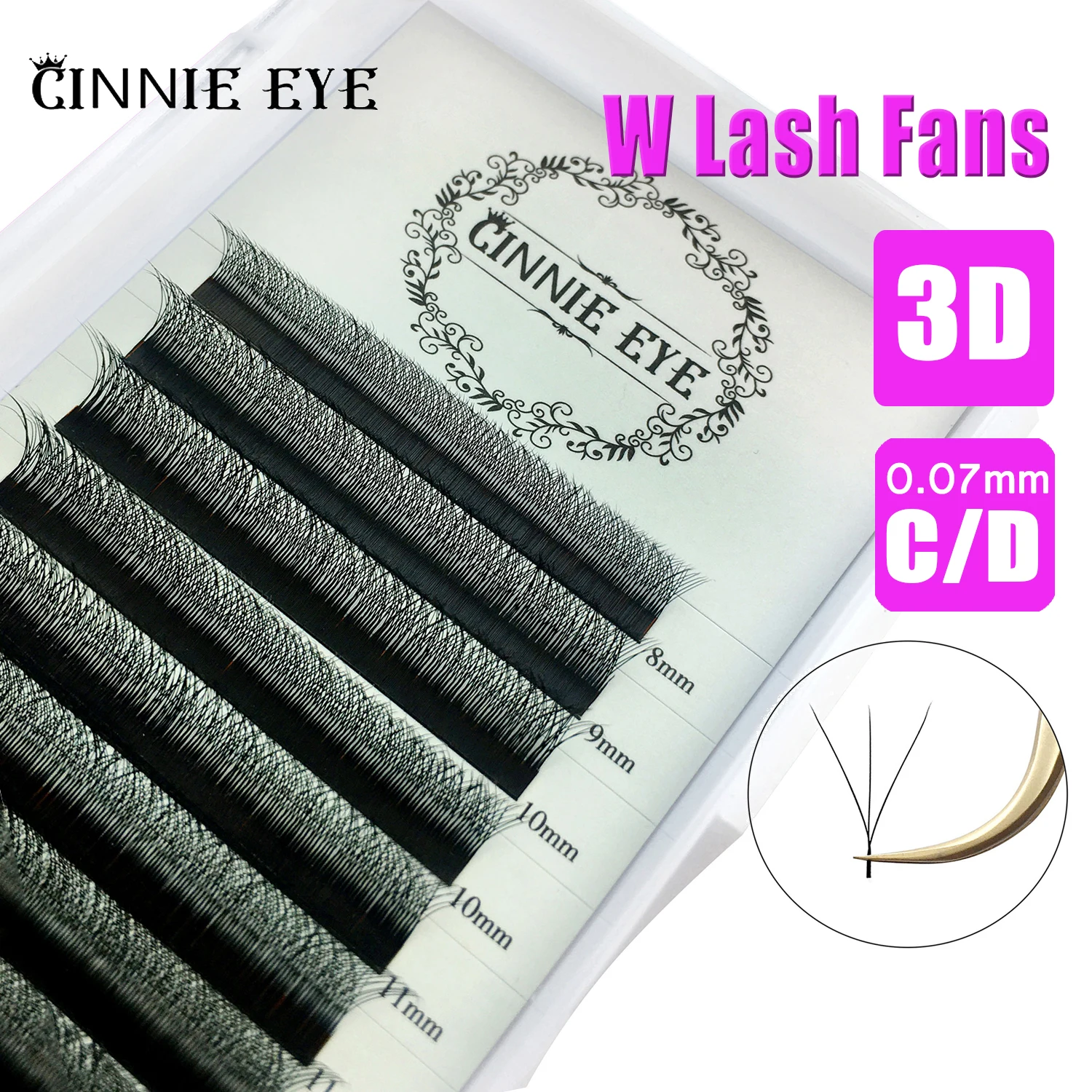 

3D 4D W Shape Lash Extension Mink Individual Hair False Eyelash Russia Volume Fans Classic Cilios Natural Bloom Korean Bulk Lash