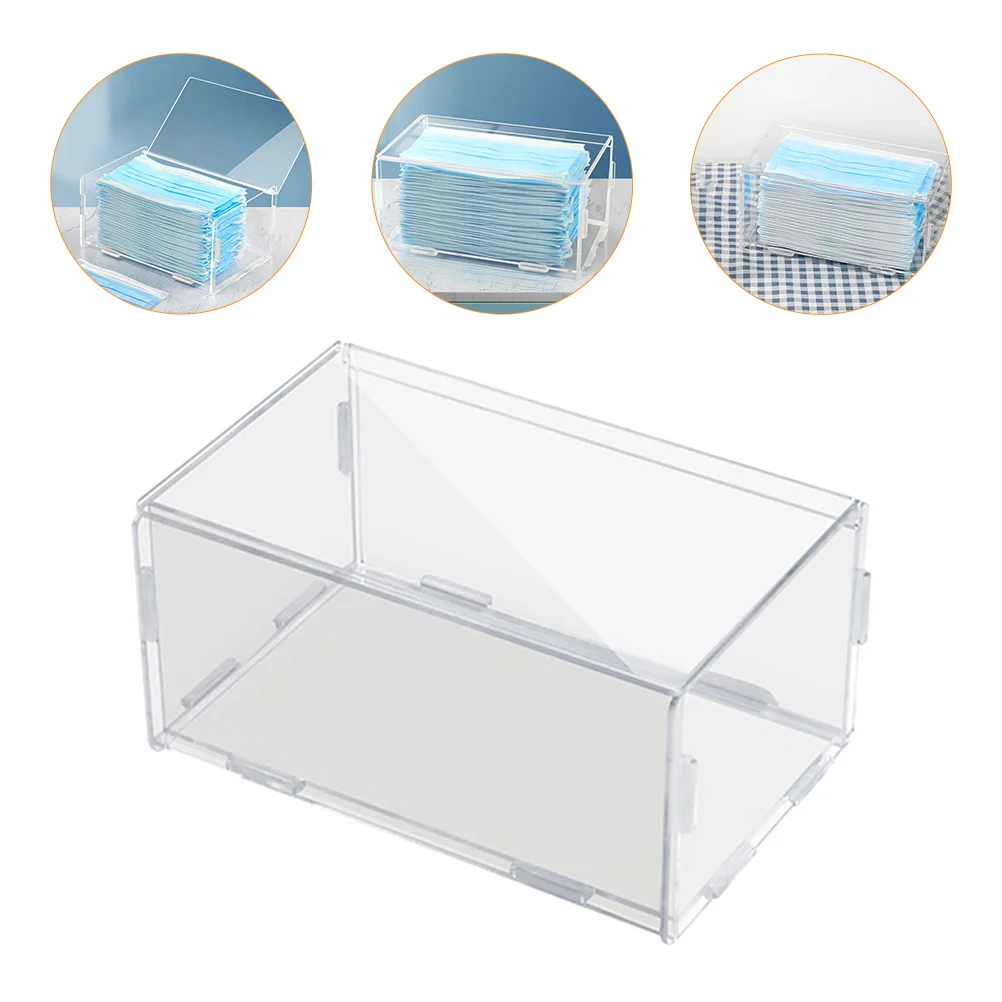 

Box Storage Organizer Cover Face Acrylic Holder Container Desktop Dispenser Tissue Case Shoe Facial Makeup Organize Sundries