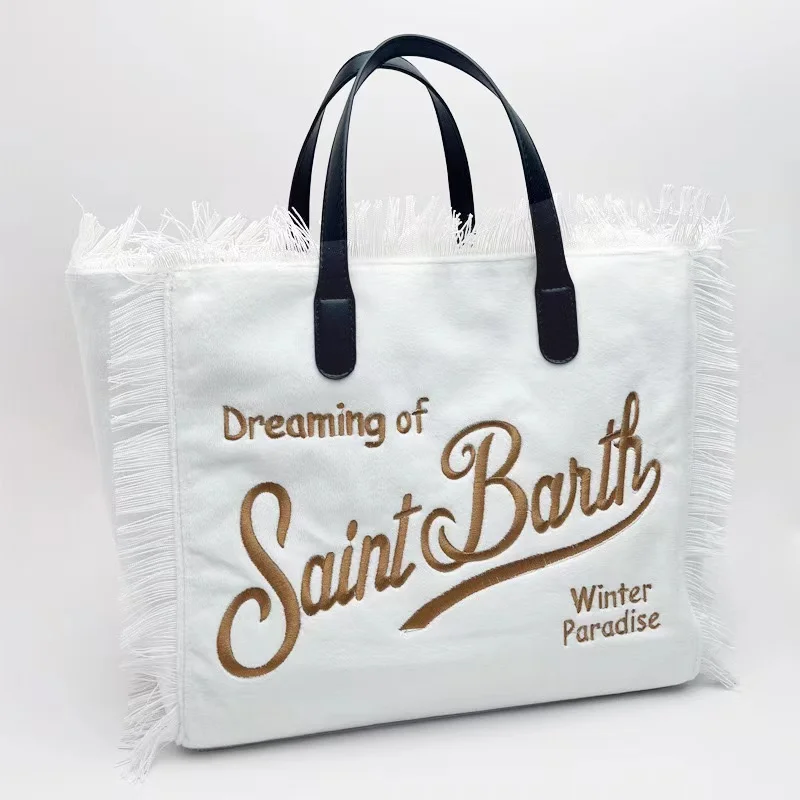 Новинка 2024 Женская вместительная кожаная сумка Saint Barthes в европейскую и